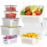 KEMETHY contenedores frigorífico con colador removible, ideal para fruta fresca