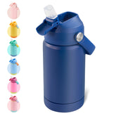 Kerilyn botella para niños 12 onzas con aislamiento azul, ideal para la escuela.