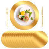 KesaPlan mantel dorado redondo de 13 pulgadas para proteger la mesa y lucir elegante.