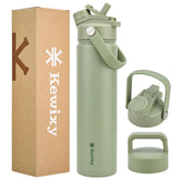 KEWIXY 24 onzas con tapa 2-en-1 protegida para beber sin derrames.