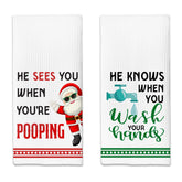 KGHYT toallas navideñas con dos unidades, ideal para decorar la cocina.