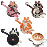 KHEXMNB posavasos gato tejido conjunto para proteger la mesa y decorar.
