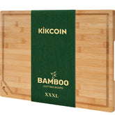 Kikcoin tabla de corte bambú 24x18: superficie amplia para preparar ingredientes.