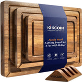 Tabla Kikcoin de madera, conjunto de 3 piezas, ideal para picar