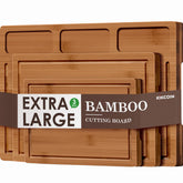 Kikcoin tabla de corte de bambú, set de 3, con compartimentos integrados.