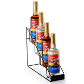 kimilus estante para jarabes de cafe, capacidad para 4 botellas y barra organizada