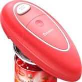 KingGardan abrelatas eléctrico de un toque en uso, abre latas rápidamente.