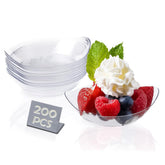 Kingrol 200 unidades, platos postre mini transparentes para presentaciones elegantes.