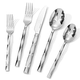 Kingstone cubiertos 40 piezas con diseño corte diamante para mesa elegante y diario