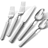 KINGSTONE conjunto de cubiertos 60 piezas en mesa, ideal para reuniones familiares.