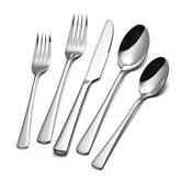 Kingstone cubiertos acero 18-10, conjunto de 20 piezas para comer en casa.
