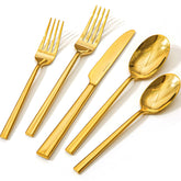 KINGSTONE cubiertos oro, 40 piezas, servicio para 8, ideal para cenas formales