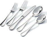 Kingstone juego de cubiertos teardrop con acabado espejo, ideal para cenas formales.