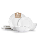 KINGSTONE vajilla china de hueso para cuatro, con platos grandes y estilo elegante.