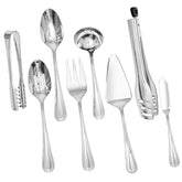 KINGSTONE set-utensilios-servir-teardrop en mesa, ideal para buffets con grandes bandejas.