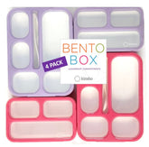 Kinsho bento grande con almuerzo rosa y morado, opción duradera para escolares.