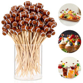 Palillos de cóctel KINYFY con diseño fútbol 12 cm para decorar aperitivos.