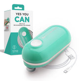 Kitchen Mama Mini Plus abridor de latas recargable USB-C para abrir con facilidad.
