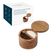 KITCHENDAO: salero con tapa magnética en madera de acacia para uso diario.