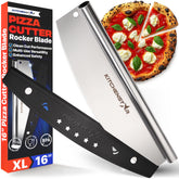 KitchenStar cortador pizza balancín 16 pulgadas para cortes limpios y rápidos.