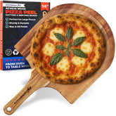 KitchenStar pala de pizza acacia 14 pulgadas desliza pizzas con precisión