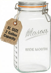 Kitchentoolz tarro de vidrio 2 galones con boca ancha facilita servir y rellenar.