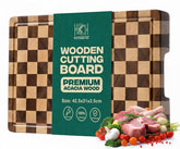 Kitchletic tabla de cortar a cuadros de madera, superficie duradera para uso diario.