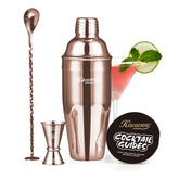 Kitessensu coctel shaker 25 oz acabado rosado oro exterior brillante