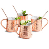 Vasos KITESSENSU Moscow Mule en cobre con acabado martillado, ideales para cocteles fríos.