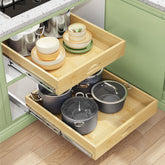 Kitstorack organiza el cajón deslizante de la cocina para un acceso fácil a ollas.