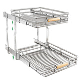 Kitstorack organizador deslizante de 2 niveles, frente, acceso rápido a ollas y sartenes