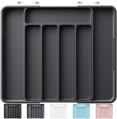 Kitsure organizador de cajón para cubiertos con cinco secciones, orden y accesibilidad.