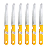Kiwi SET 512, cuchillos de fruta en plata y amarillo, para pelar y trocear con precisión.