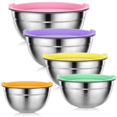 kkyvvy tazones para mezclar con tapas 4.4qt, ideales para medir y servir.
