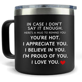 KLUBI la taza para pareja 14oz negra con asa, ideal para uso diario.