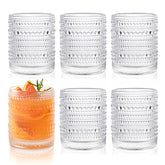 KMIGRUAN vasos hobnail 12oz: juego de 6 para agua diaria con estilo.