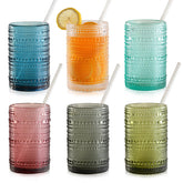 KMIGRUAN vasos hobnail coloridos para uso diario con estilo.