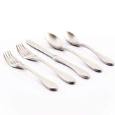 KNORK conjunto mate 20 piezas en plata, perfecto para una mesa formal y elegante
