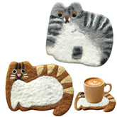 Kokaaee posavasos gato marrón, aislamiento térmico suave para la mesa