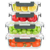 KOMUEE contenedor de vidrio 52oz con tapa hermética para comidas completas