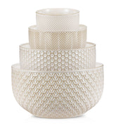 Tazones KooK Narbonne Ivory con grabado en relieve para servir y mezclar con estilo.