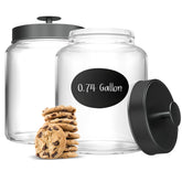KooK jarras de vidrio para cocina, conjunto de dos, ideal para harina y galletas.