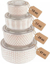 KooK Narbonne conjunto 4 de tazones para mezclar y servir, prácticos y apilables.