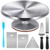 Torno para pasteles de aluminio Kootek, base estable para decorar con precisión.