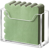 Kordory porta servilletas acrílico, vertical y 5x5 pulgadas, optimiza espacio en la mesa.