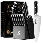 Kosror ShadowCraft: juego de cuchillos en bloque de madera para almacenamiento ordenado.