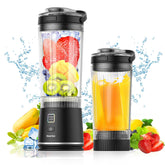 Licuadora Kourice portátil con tapa para llevar, ideal para bebidas rápidas fuera de casa.