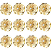 Anillos de servilleta KPOSIYA flor dorada, conjunto de 20 para decorar bodas.