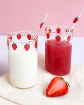 Kreapa copas de fresa 300 ml, conjunto de 2, perfectas para bebidas diarias.