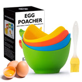 KRGMNHR conjunto de tazas para huevos escalfados, 4 piezas, cocción estable en agua.